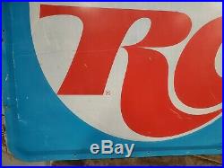 Large Vintage 60/70 RC Royal Crown Cola Soda Pop 48 Embossed Metal Gas Oil Sign