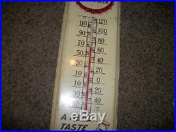 Large Vintage Frostie Root Beer Soda Pop Bottle 36 Metal Thermometer Sign Works