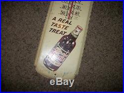 Large Vintage Frostie Root Beer Soda Pop Bottle 36 Metal Thermometer Sign Works