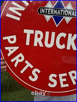 Large Vintage International Harvester Truck Parts Porcelain Heavy Metal Sign