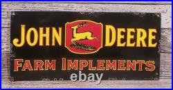 Large Vintage John Deere Farm Implements Porcelain Metal Sign Tractors