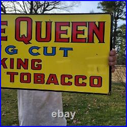 Large Vintage Old Queen Smoking Tobacco Cut Porcelain Metal Gas Pump 35 X 12