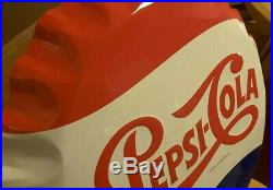 Large Vintage Pepsi Cola Soda Pop Bottle Cap 27 Embossed Metal Sign By Stout