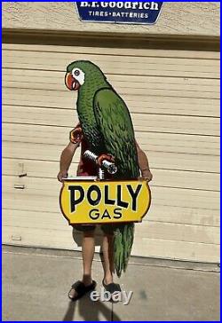 Large Vintage Polly Gasoline Porcelain Metal Sign 60 Make Offer