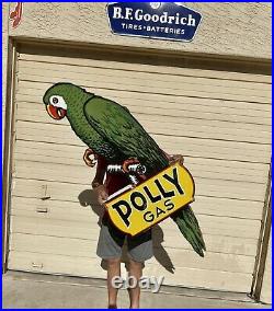 Large Vintage Polly Gasoline Porcelain Metal Sign 60 Make Offer