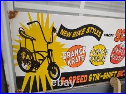 Large Vintage Rare Schwinn Bicycle Advertising 30'' Porcelain Metal Sign