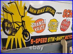 Large Vintage Rare Schwinn Bicycle Advertising 30'' Porcelain Metal Sign
