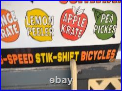 Large Vintage Rare Schwinn Bicycle Advertising 30'' Porcelain Metal Sign