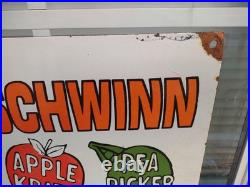 Large Vintage Rare Schwinn Bicycle Advertising 30'' Porcelain Metal Sign