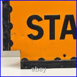 Large Vintage We Give Gold Bond Stamps Metal Sign Advertising Embossed Tin Stout