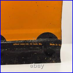 Large Vintage We Give Gold Bond Stamps Metal Sign Advertising Embossed Tin Stout