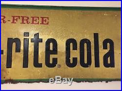 Large Vintage c. 1960 Diet Rite Cola RC Soda Pop Gas Oil 54 Embossed Metal Sign