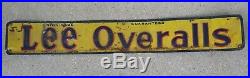 Lee Overalls Tin Litho Metal Embosed Sign Advertising Vintage Used
