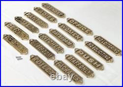 Lot 17 Pieces Vintage Brass Door Sign Solid Metal Plaque with Screws Home Deco