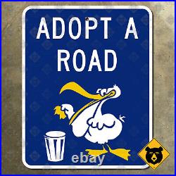 Louisiana adopt a road pelican highway marker road sign litter 24x30