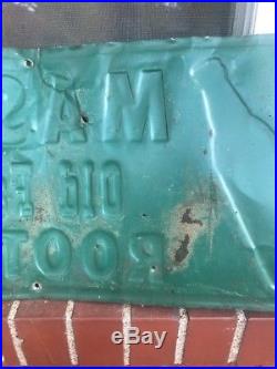MASON'S OLD FASHIONED ROOT BEER Vtg VINTAGE EMBOSS TIN Original Sign Metal