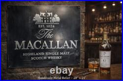 Macallan Vintage Metal Sign Handmade Garage Wall Decor 20x24