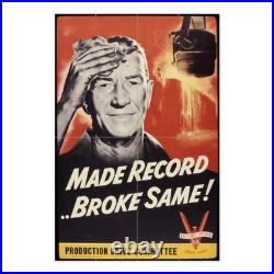 Made Record. Broke Same! Production Drive WWII Propaganda Poster Aluminum Sign