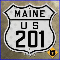Maine US Route 201 highway marker road sign 1926 Augusta Brunswick Jackman 12x12 Maine US Route 201 highway marker road sign 1926 Augusta Brunswick Jackman 12x12