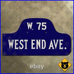 Manhattan New York City West End Ave W 75th humpback street sign TWO-SIDED 22x12