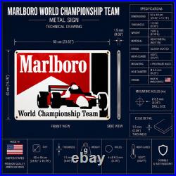 Marlboro Rusty Racing Heavy Metal Sign -Garage Decor 60x40 cm (23.6 × 15.7)