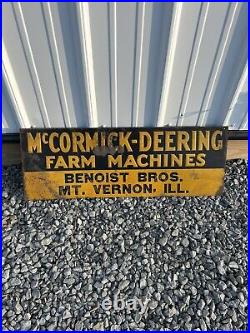 McCormick Deering Farm Machines Benoist Brothers Mt Vernon IL Metal Sign OLD