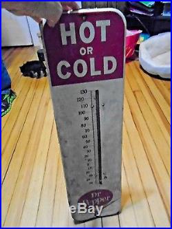 Metal Dr. Pepper Thermometer Soda Pop Sign Vintage item from the 1940s