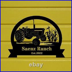 Metal Tractor Sign Personalized Tractor Metal Wall Art Custom Farm Sign Farmhous