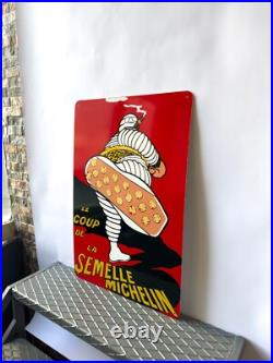 Michelin Vintage Rare Le Coup de la Semelle Metal Sign 24x16 (60x40 cm)