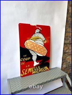Michelin Vintage Rare Le Coup de la Semelle Metal Sign 24x16 (60x40 cm)