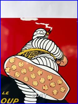 Michelin Vintage Rare Le Coup de la Semelle Metal Sign 24x16 (60x40 cm)