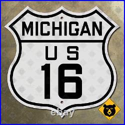 Michigan US Route 16 highway marker Detroit Grand Rapids 1926 16x16