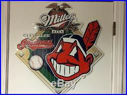 Miller Beer Cleveland Indians Chief Wahoo Vintage Metal Sign 28x 26