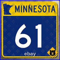 Minnesota State Highway 61 route marker road sign Duluth revisited 16x16