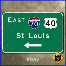 Missouri Interstate 70 US Route 40 east St Louis freeway highway road sign 21x14