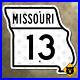 Missouri_state_route_13_highway_marker_Springfield_Clinton_Table_Rock_22x21_01_xqyy