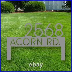 Modern Metal Address Yard Sign Modern Metal Address Yard Sign