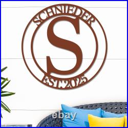 Monogram Metal Sign w Name & Year Monogram Metal Sign w Name & Year