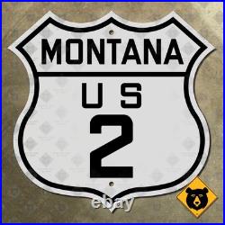 Montana US Route 2 highway road sign 1926 Kalispell Havre Columbia Falls 12x12 Montana US Route 2 highway road sign 1926 Kalispell Havre Columbia Falls 12x12