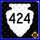 Montana_secondary_highway_424_road_sign_arrowhead_Kalispell_Whitefish_12x12_01_rly