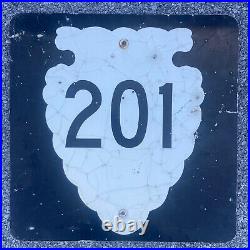 Montana state secondary route 201 highway road sign shield arrowhead 1980s HDOS