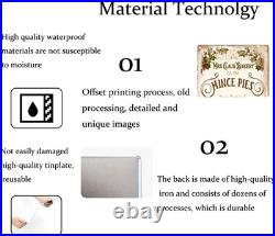 Mrs Claus' Mince Pies Sign, Christmas Cocoa Vintage Metal Poster Tin Sign Chris Mrs Claus' Mince Pies Sign, Christmas Cocoa Vintage Metal Poster Tin Sign Chris