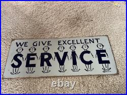 Mummert Sign Co. We Give Excellent Service Vintage Metal/Tin Sign 24 X 10
