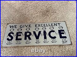 Mummert Sign Co. We Give Excellent Service Vintage Metal/Tin Sign 24 X 10