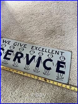 Mummert Sign Co. We Give Excellent Service Vintage Metal/Tin Sign 24 X 10