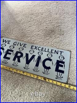 Mummert Sign Co. We Give Excellent Service Vintage Metal/Tin Sign 24 X 10