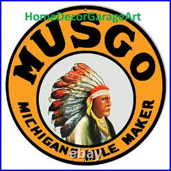Musgo Gasoline Michigan, Round Metal Sign, 4 Sizes, Vintage Garage Art HDGA Musgo Gasoline Michigan, Round Metal Sign, 4 Sizes, Vintage Garage Art HDGA