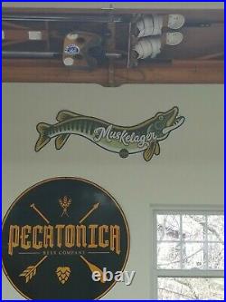 Muskelager Fish, Pecatonica Beer Company, Vintage Style metal embossed Sign