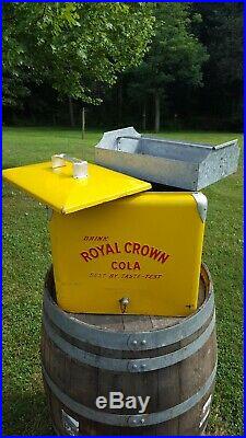 NICE! Vintage 1950s RC Royal Crown Cola Soda Pop Picnic Cooler Embossed Metal