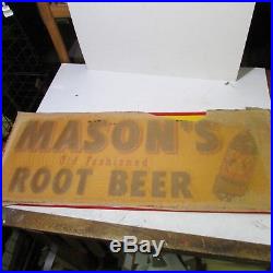 NOS MASON'S OLD FASHIONED ROOT BEER VINTAGE ADVERTISING Sign Metal SUPER